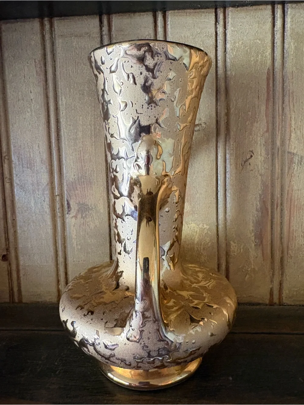 Vintage Dixon Art Studios Weeping Gold 22KT Ewer Vase Mid-Century - Picture 4 of 9